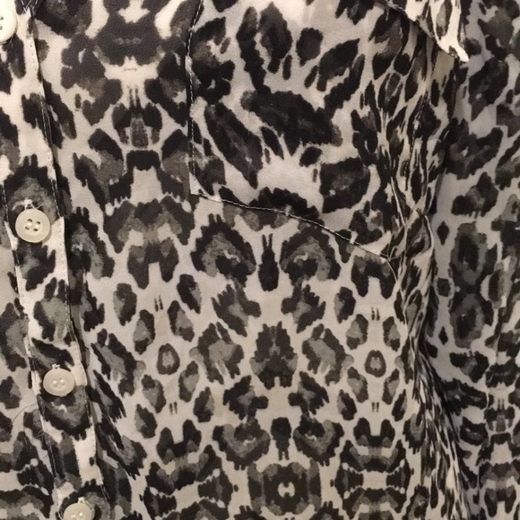 NY & Co Black and White Leopard Blouse - Picture 3 of 5